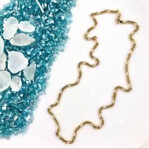 Figaro Unisex 24” Gold Tone Chain Necklace